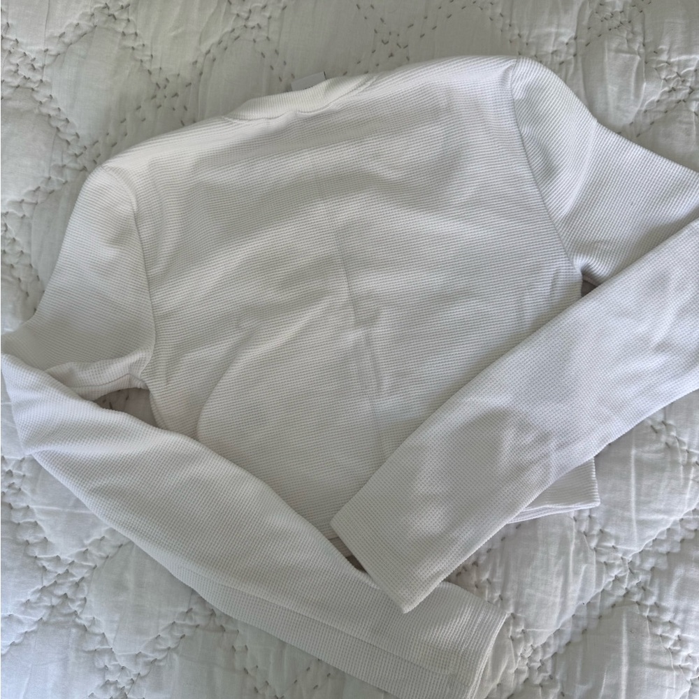 TNA Ivory Ribbed Button-Up Top - Picture 3 of 5